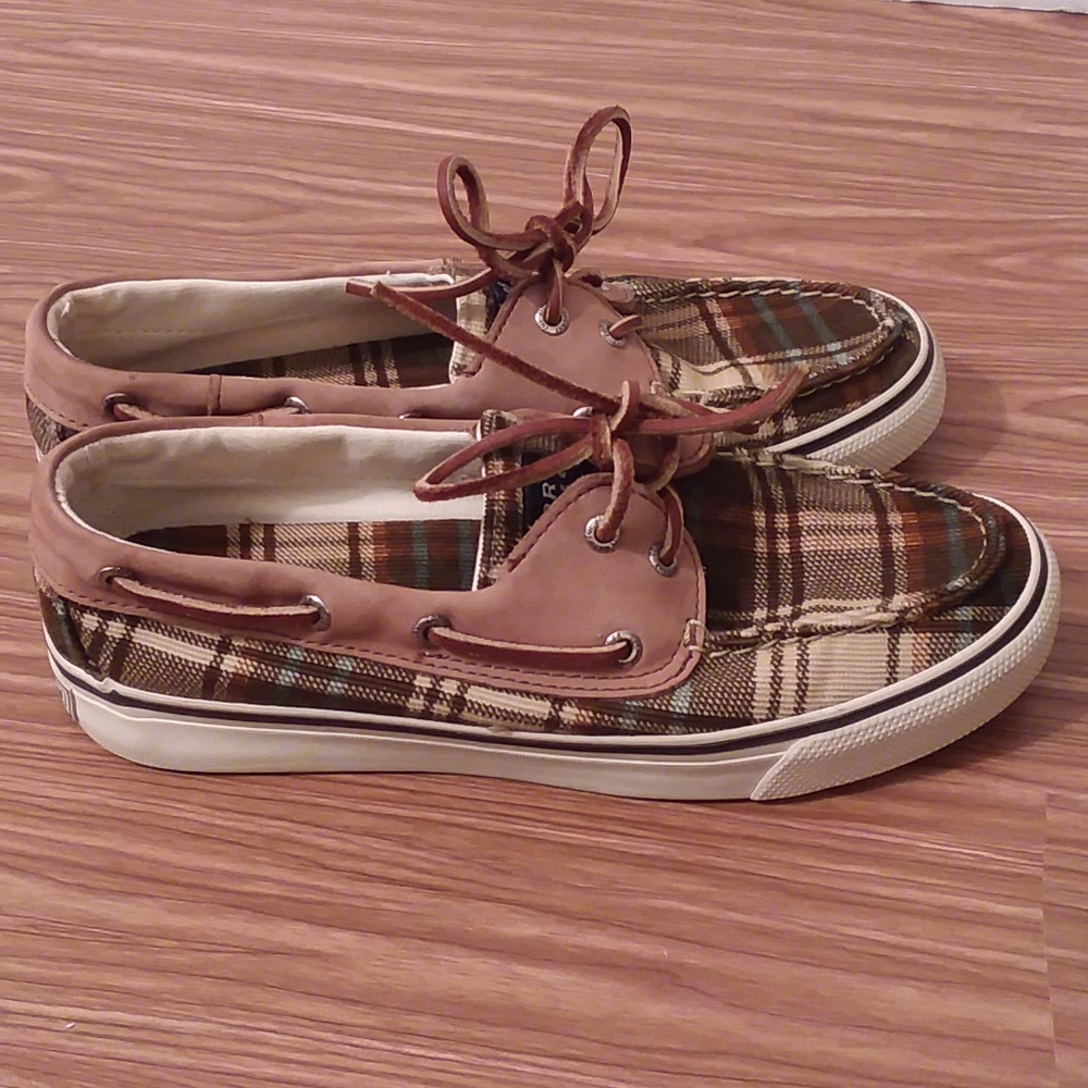 Sperry Top Sider Women's Brown Plaid Shoes 6.5 - Picture 3 of 6